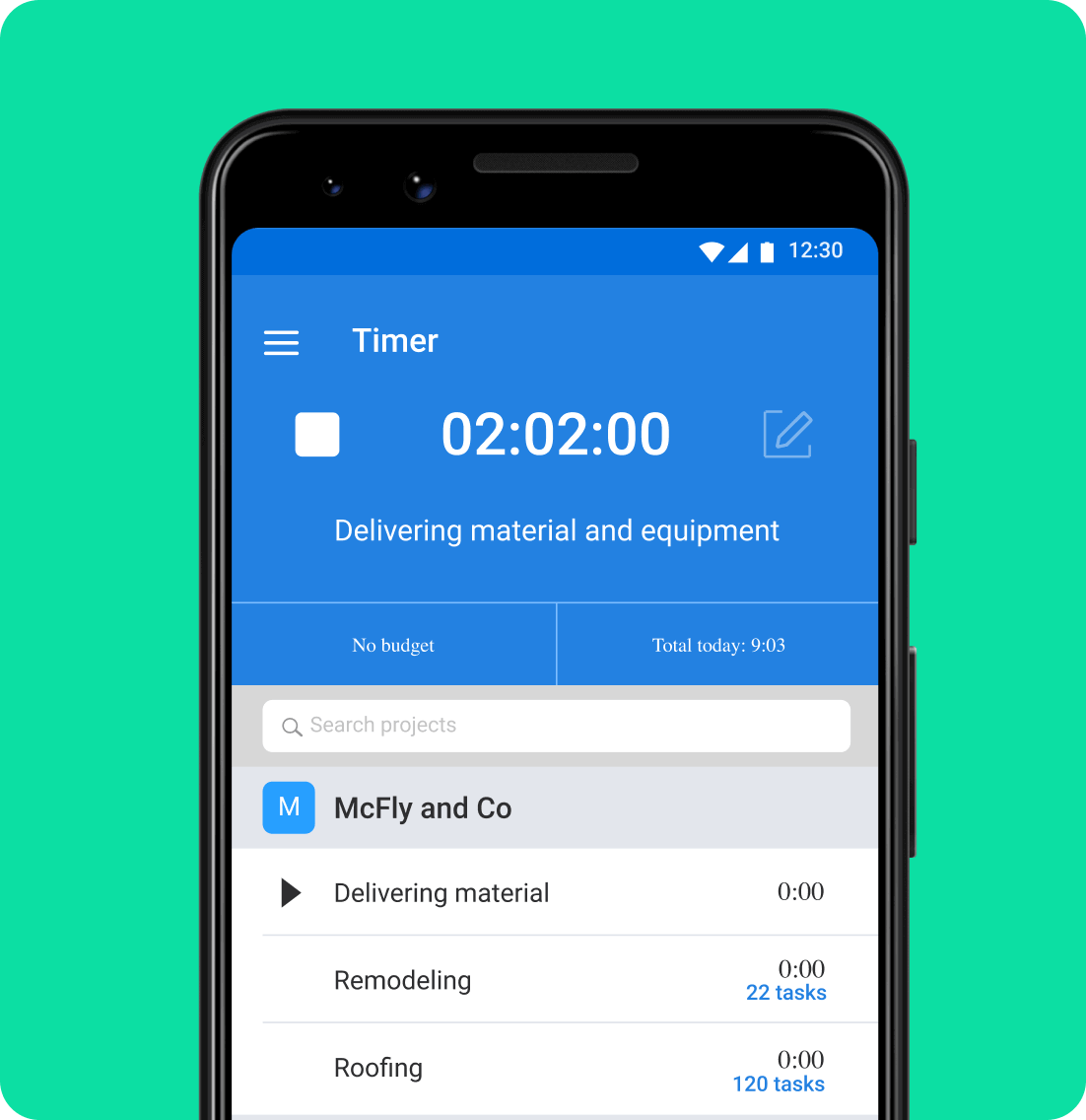 Android time tracker