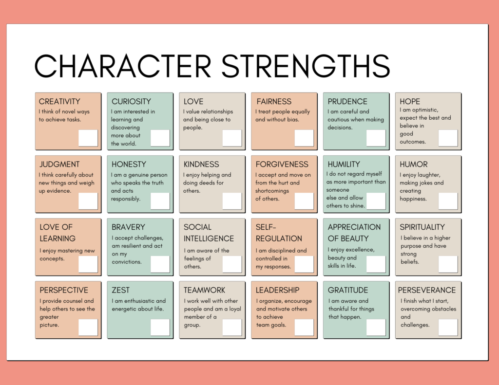 Character Strengths from Teach Cheat